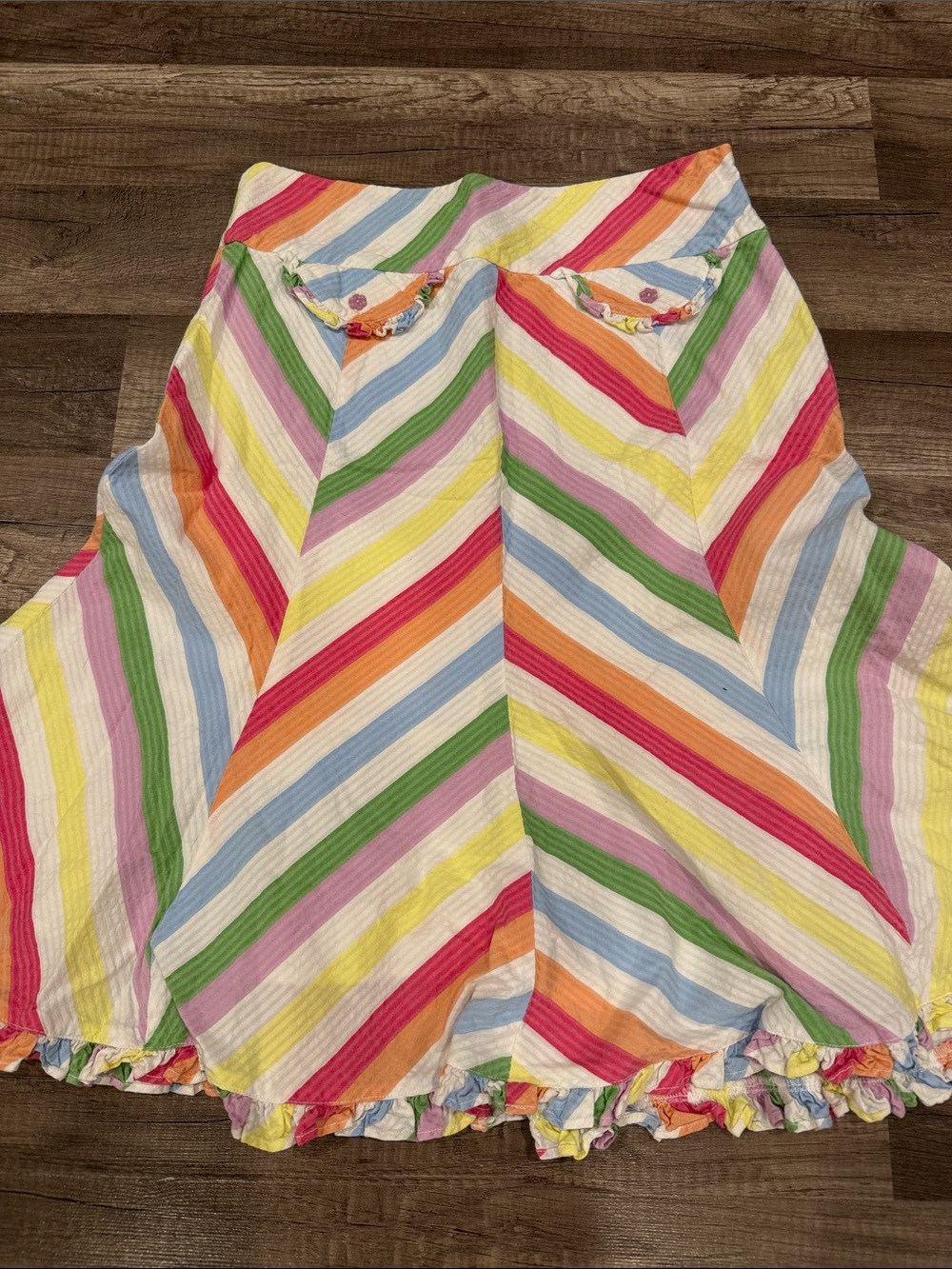Women’s Multicolor Striped A-Line Skirt 100% Cotton